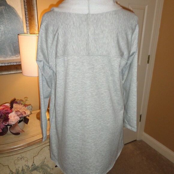 Drew Cardigan Sweater Gray Size SMALL Fleece Waterfall Style - Picture 4 of 5